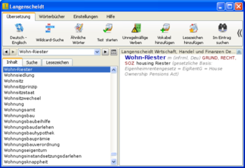 Langenscheidt Professional-Specialist Dictionary of Economics, Trade and Finance screenshot