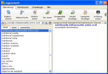 Langenscheidt Standard-Specialist Dictionary of Chemistry screenshot