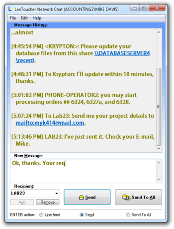 LanToucher Network Chat screenshot 2