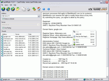 LanWhoIs screenshot 2