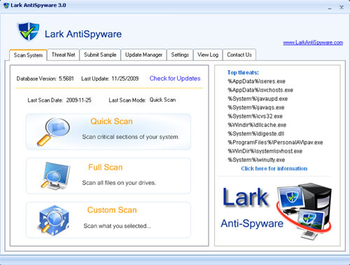 Lark AntiSpyware screenshot