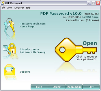 LastBit PDF Password Recovery screenshot