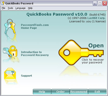 LastBit QuickBooks Password Recovery screenshot