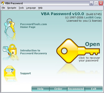 LastBit VBA Password Recovery screenshot