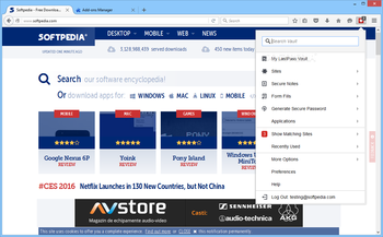 LastPass for Firefox screenshot