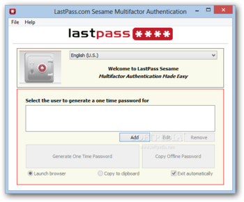 LastPass Sesame screenshot