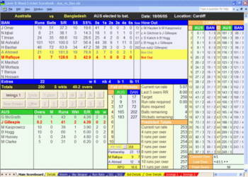 Laver and Woods Cricket Scorebook screenshot