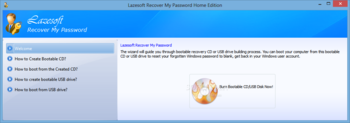 Lazesoft Recover My Password Home Edition screenshot