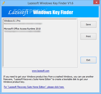 Lazesoft Windows Key Finder screenshot