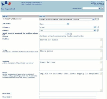 LBE Web Helpdesk screenshot 2