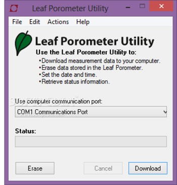 Leaf Porometer Utility screenshot