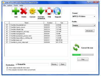 Leap Free All to MP4 3GP iPod iPhone Converter screenshot