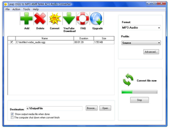 Leap Free OGG to MP3 AMR M4A AC3 Audio Converter screenshot