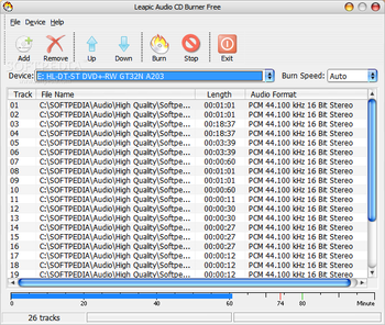 Leapic Audio CD Burner Free screenshot