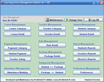Learning Centre Management System screenshot