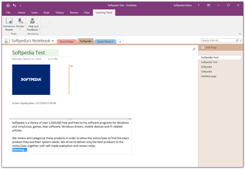 Learning Tools for OneNote screenshot