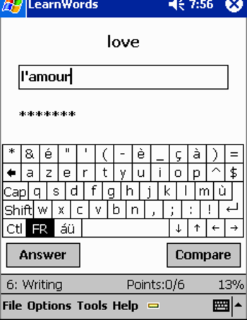 LearnWords PocketPC screenshot