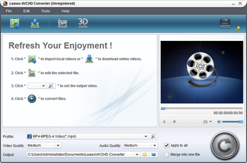 Leawo AVCHD Converter screenshot