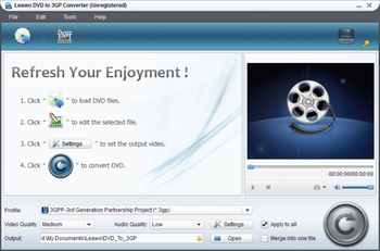 Leawo DVD to 3GP Converter screenshot