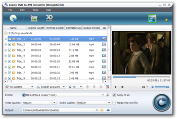 Leawo DVD to AVI Converter screenshot