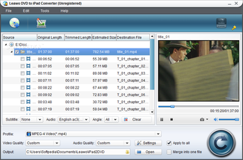 Leawo DVD to iPad Converter screenshot