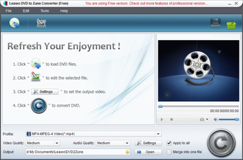 Leawo Free DVD to Zune Converter screenshot 2