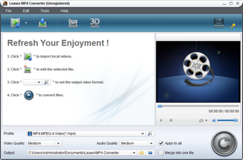 Leawo MP4 Converter screenshot