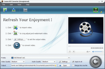 Leawo WMV to AVI Converter screenshot