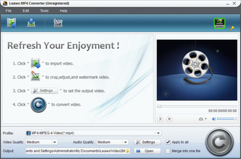 Leawo WMV to MP4 Converter screenshot