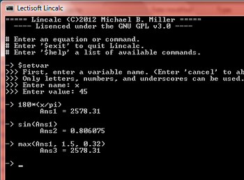 Lectisoft Lincalc Portable screenshot