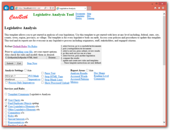 Legislative Analysis Tool screenshot