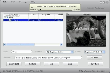 Lenogo DVD Movie to 3GP Converter screenshot 3