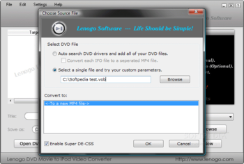 Lenogo DVD Movie to iPod Video Converter screenshot 2