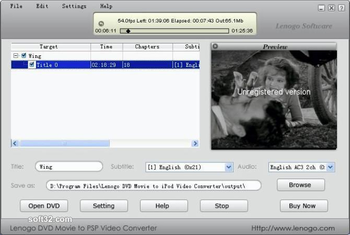 Lenogo DVD Movie to PSP Video Converter screenshot 2