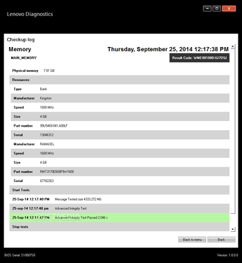 Lenovo Memory Quick Test screenshot 5