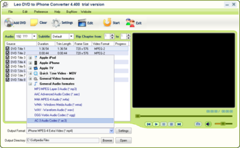 Leo DVD to iPhone Converter screenshot 2