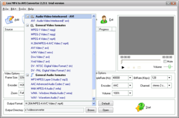 Leo MP4 to AVI Converter screenshot