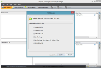Lepide Exchange Recovery Manager screenshot