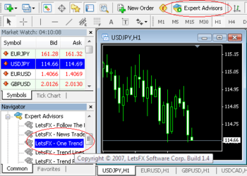 LetsFX Expert Advisor screenshot