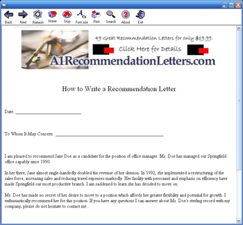 Letter Of Recommendation Sample screenshot 3