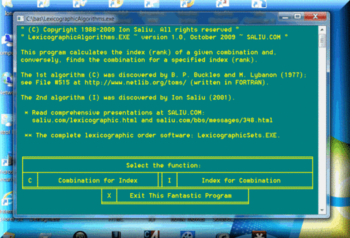 Lexicographic Order Algorithms screenshot