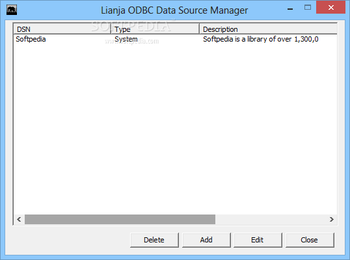 Lianja ODBC Data Source Manager screenshot