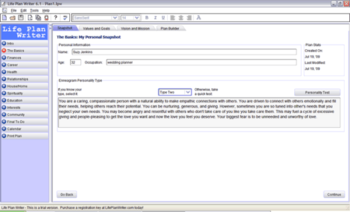 Life Plan Writer screenshot