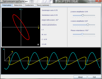 Light polarization and Fresnel laws screenshot