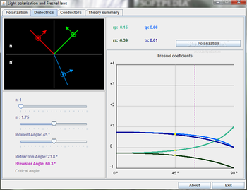 Light polarization and Fresnel laws screenshot 2
