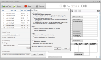 Lighten PDF to Excel Converter screenshot 2