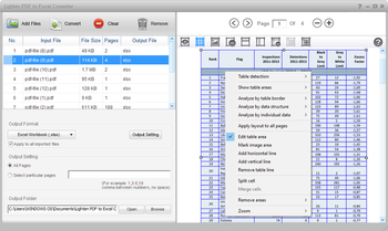 Lighten PDF to Excel Converter screenshot 3