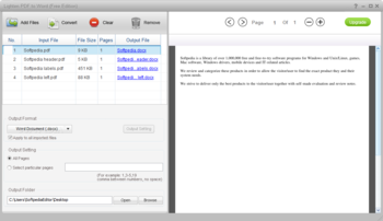 Lighten PDF to Word (Free Edition) screenshot