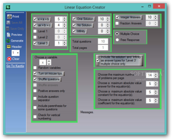 Linear Equation Creator screenshot