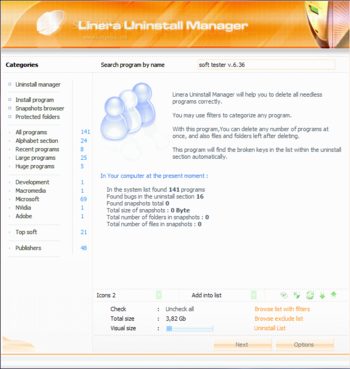 Linera Uninstall Manager Pro screenshot